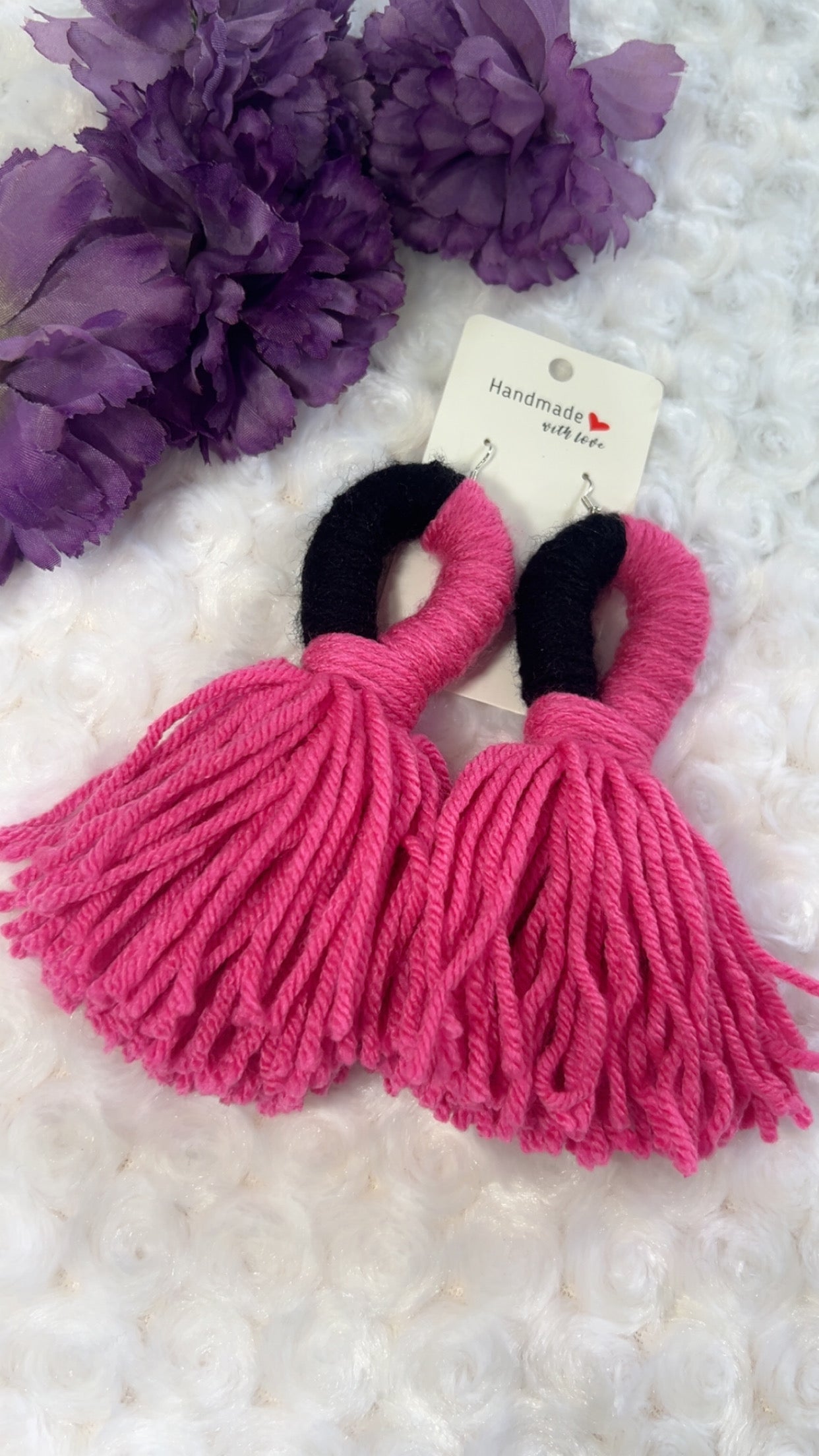 Handmade Yarn Tassel Earrings (2-Colors)