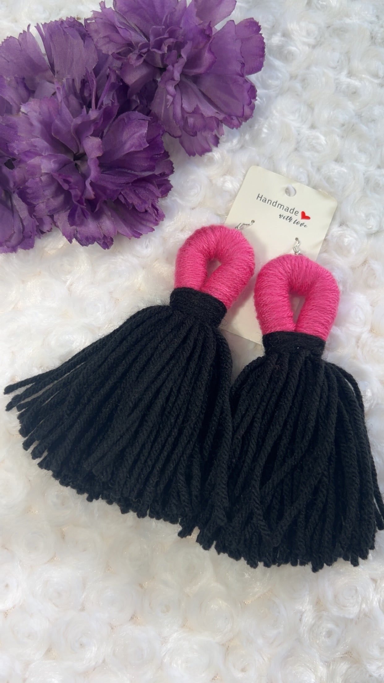 Handmade Yarn Tassel Earrings (2-Colors)